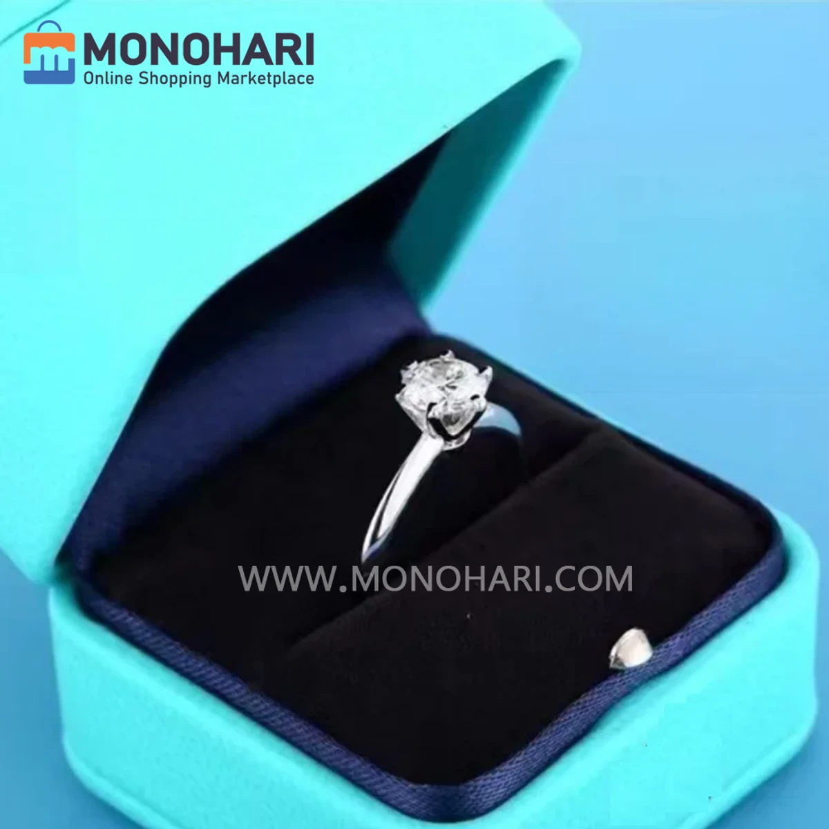 Diamond Cut Ring with Gift Box - ডায়মন্ড কাট জুয়েলারি আংটি (বক্স সহ)