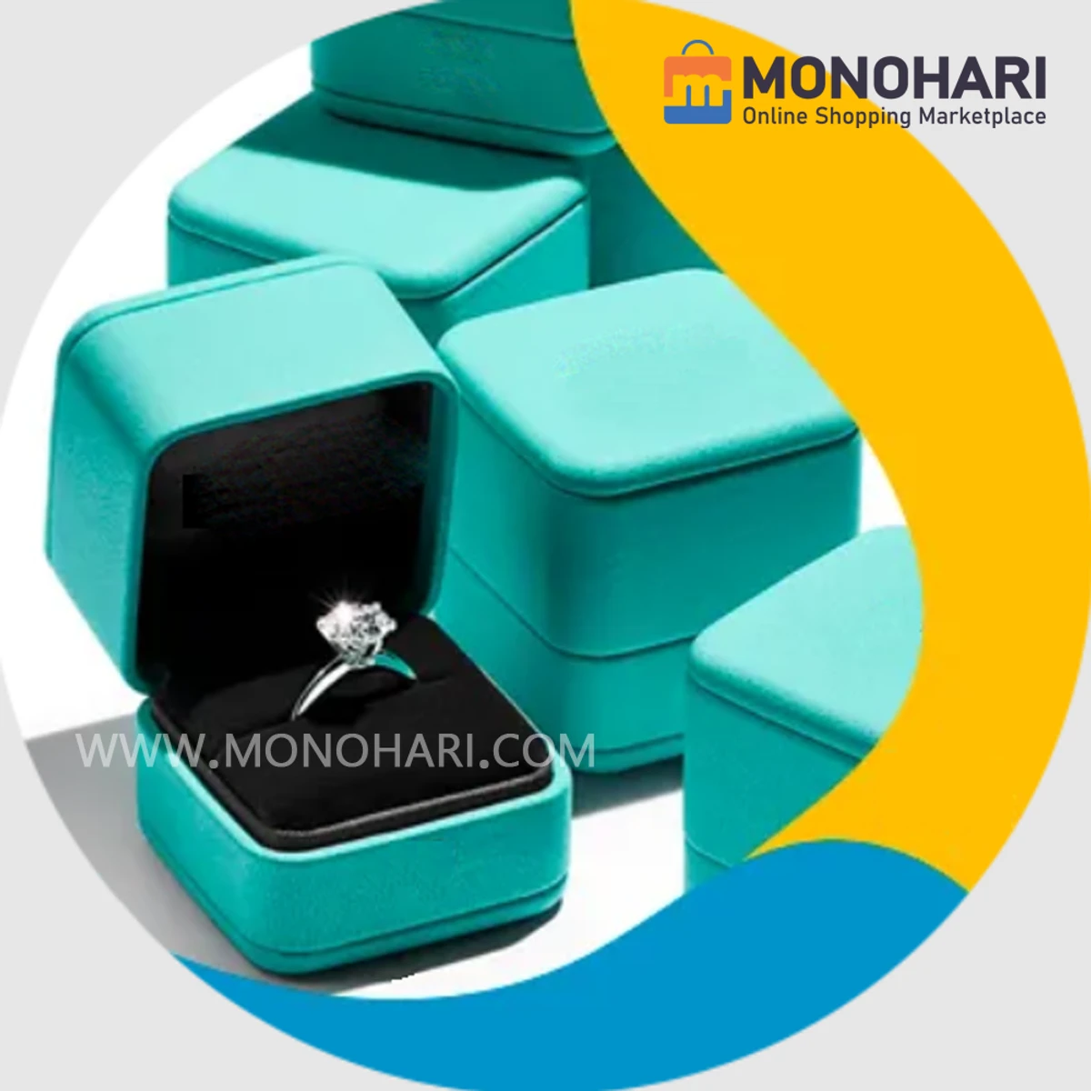 Diamond Cut Ring with Gift Box - ডায়মন্ড কাট জুয়েলারি আংটি (বক্স সহ)