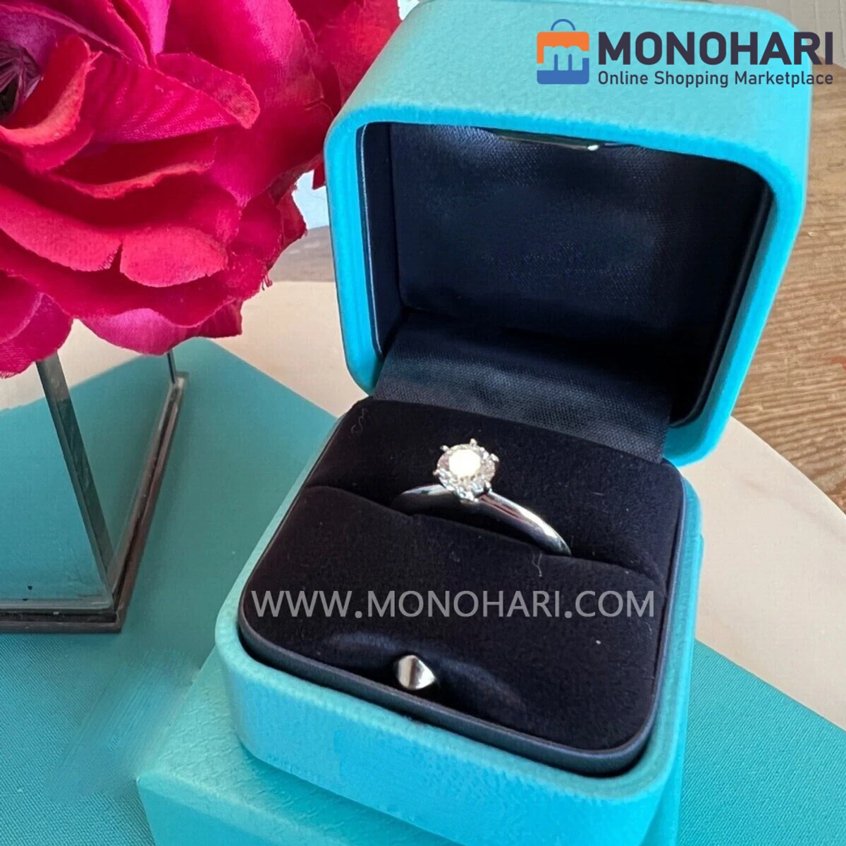 Diamond Cut Ring with Gift Box - ডায়মন্ড কাট জুয়েলারি আংটি (বক্স সহ)