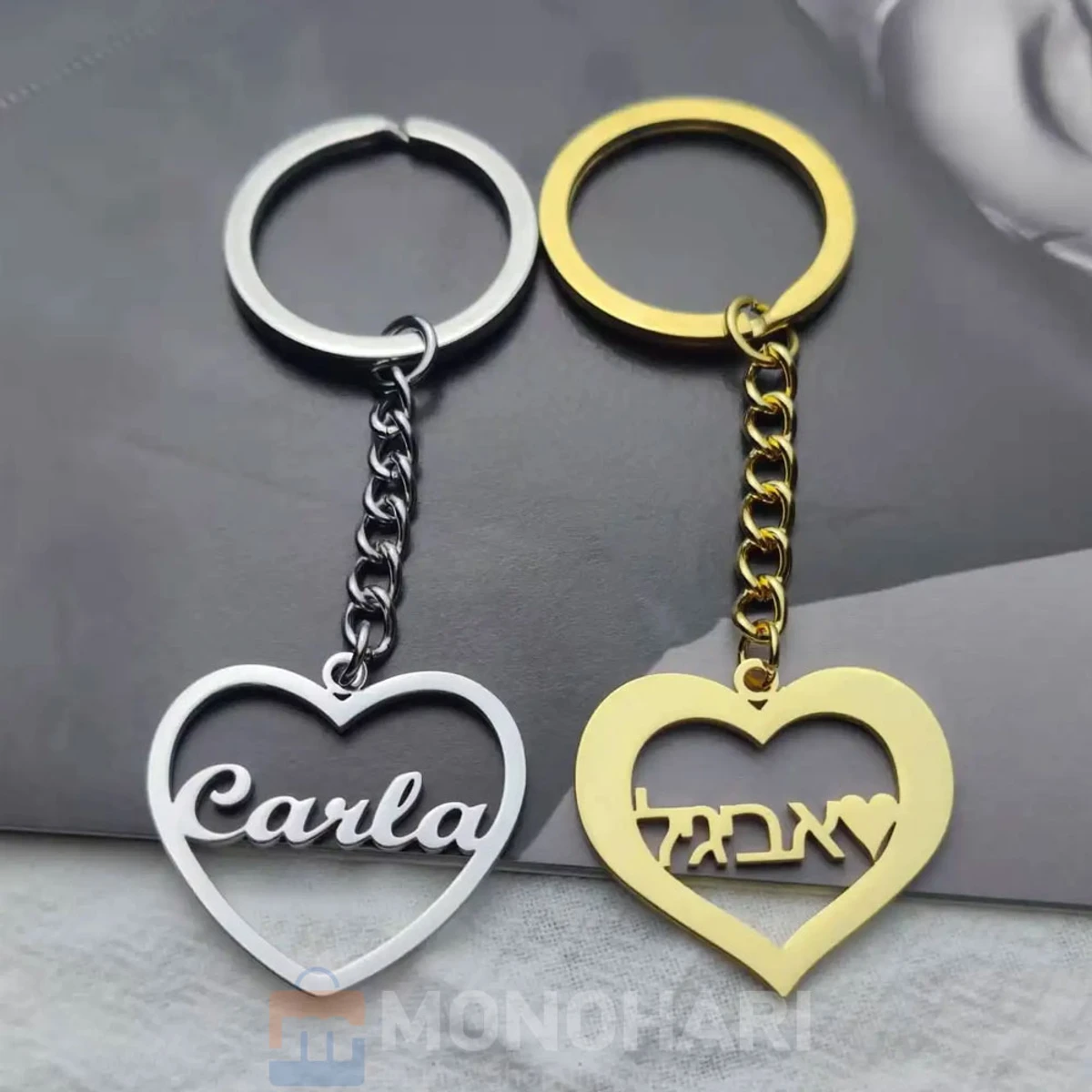 Single Name Key Ring (Babygirl) With Heart Shape 22K Gold Plated Customized Key Ring