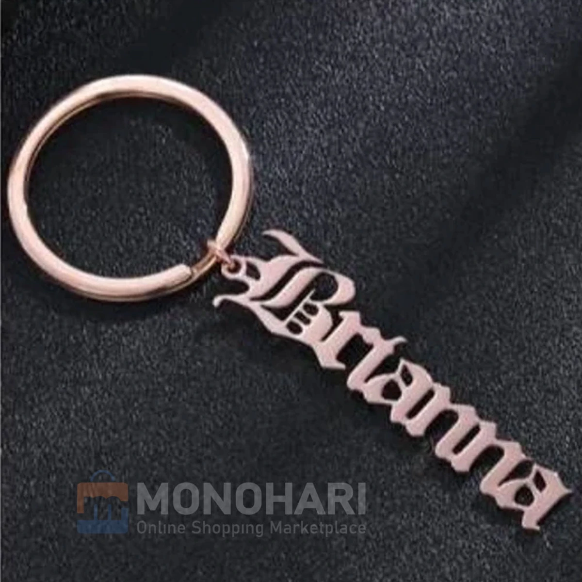 Single Name Key Ring (Brianna) NYT Font 22K Gold Plated Customized Key Ring